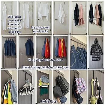 Mars-Rock Over The Door Metal Hooks with Plastic Coating 5.5
